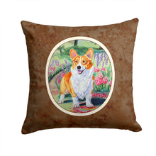 Load image into Gallery viewer, Pembroke Corgi Springtime Throw Pillow - 14x14 Decorative Pillow – Art for Your Home &amp; Patio 7077PW1414