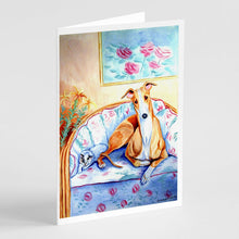 Load image into Gallery viewer, Whippet Waiting on you Greeting Cards -  Blank Note Cards – 8-Pack of Artist-Designed Cards with Envelopes
