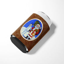 Load image into Gallery viewer, Harlequin Great Dane with Santa Claus Can or Bottle Hugger 7083CC