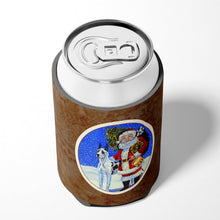 Load image into Gallery viewer, Harlequin Great Dane with Santa Claus Can or Bottle Hugger 7083CC