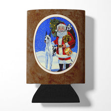 Load image into Gallery viewer, Harlequin Great Dane with Santa Claus Can or Bottle Hugger 7083CC