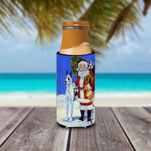 Load image into Gallery viewer, Harlequin Great Dane with Santa Claus Slim Can Hugger – Fun &amp; Functional Drink Coolers 7083MUK