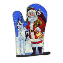 Load image into Gallery viewer, Harlequin Great Dane with Santa Claus Oven Mitt 7083OVMT
