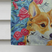 Load image into Gallery viewer, Corgi Momma's Love and Roses Flag Canvas House Size