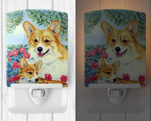 Load image into Gallery viewer, Corgi Momma loves Roses Ceramic Night Light 7084CNL