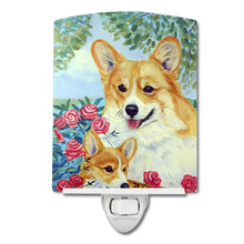 Load image into Gallery viewer, Corgi Momma loves Roses Ceramic Night Light 7084CNL