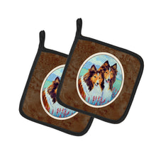 Load image into Gallery viewer, Sable Shelties Double Trouble Pot Holders - Set of 2 Decorative Kitchen Helpers | Made in the USA 7086PTHD