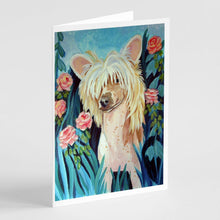 Load image into Gallery viewer, Chinese Crested  Greeting Cards -  Blank Note Cards – 8-Pack of Artist-Designed Cards with Envelopes
