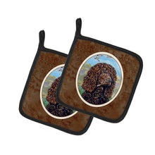Load image into Gallery viewer, Irish Water Spaniel Pot Holders - Set of 2 Decorative Kitchen Helpers | Made in the USA 7089PTHD