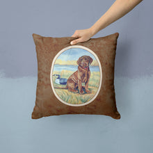 Load image into Gallery viewer, Chocolate Labrador Puppy  Throw Pillow - 14x14 Decorative Pillow – Art for Your Home &amp; Patio 7090PW1414