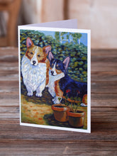 Load image into Gallery viewer, Cardigan and Pembroke Corgi  Greeting Cards -  Blank Note Cards – 8-Pack of Artist-Designed Cards with Envelopes