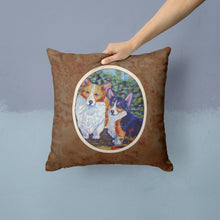 Load image into Gallery viewer, Cardigan and Pembroke Corgi Throw Pillow - 14x14 Decorative Pillow – Art for Your Home &amp; Patio 7094PW1414