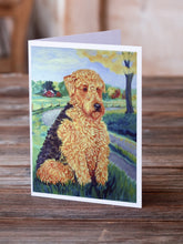 Load image into Gallery viewer, Airedale Terrier  Greeting Cards -  Blank Note Cards – 8-Pack of Artist-Designed Cards with Envelopes