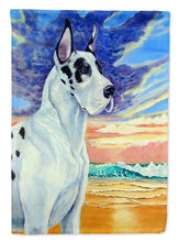 Load image into Gallery viewer, Great Dane Harlequin Dane at Sunset Flag Canvas House Size