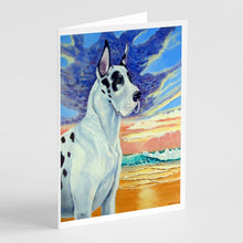 Load image into Gallery viewer, Harelquin Great Dane  Greeting Cards -  Blank Note Cards – 8-Pack of Artist-Designed Cards with Envelopes