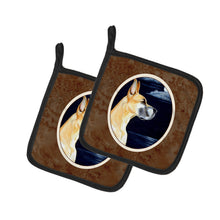Load image into Gallery viewer, Fawn Great Dane Moonlight Stroll Pot Holders - Set of 2 Decorative Kitchen Helpers | Made in the USA 7100PTHD
