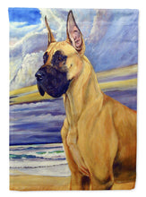 Load image into Gallery viewer, Fawn Great Dane at the beach Garden Flag – Decorative Outdoor Yard Flag
