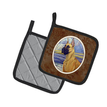 Load image into Gallery viewer, Fawn Great Dane at the beach Pot Holders - Set of 2 Decorative Kitchen Helpers | Made in the USA 7101PTHD