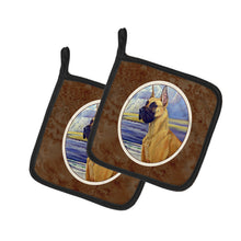 Load image into Gallery viewer, Fawn Great Dane at the beach Pot Holders - Set of 2 Decorative Kitchen Helpers | Made in the USA 7101PTHD