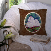 Load image into Gallery viewer, Maltese Momma and Puppy Throw Pillow - 14x14 Decorative Pillow – Art for Your Home &amp; Patio 7104PW1414