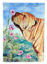 Load image into Gallery viewer, Shar Pei smell the flowers Flag Canvas House Size