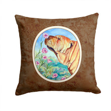 Load image into Gallery viewer, Shar Pei Smell the flowers Throw Pillow - 14x14 Decorative Pillow – Art for Your Home &amp; Patio 7105PW1414