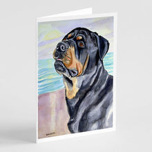 Load image into Gallery viewer, Rottweiler Greeting Cards -  Blank Note Cards – 8-Pack of Artist-Designed Cards with Envelopes