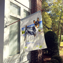 Load image into Gallery viewer, Tricolor Basenji at the beach Flag Canvas House Size