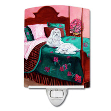 Load image into Gallery viewer, Maltese and puppy waiting on you Ceramic Night Light 7110CNL