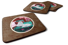 Load image into Gallery viewer, Maltese and puppy waiting on you Foam Coaster  7110FC