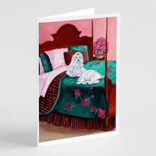 Load image into Gallery viewer, Maltese and puppy waiting on you Greeting Cards -  Blank Note Cards – 8-Pack of Artist-Designed Cards with Envelopes