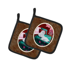 Load image into Gallery viewer, Maltese and puppy waiting on you Pot Holders - Set of 2 Decorative Kitchen Helpers | Made in the USA 7110PTHD