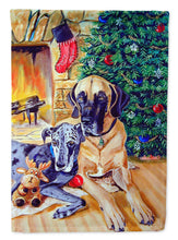 Load image into Gallery viewer, Harlequin and Blue Great Danes Under the Christmas Tree Garden Flag – Decorative Outdoor Yard Flag