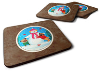 Load image into Gallery viewer, Snowman with Pug Winter Snowman Foam Coaster  7115FC