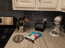 Load image into Gallery viewer, Snowman with Pug Winter Snowman Oven Mitt 7115OVMT