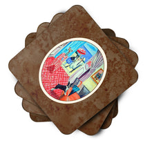 Load image into Gallery viewer, Lady with her Boston Terrier Foam Coaster  7120FC
