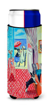 Load image into Gallery viewer, Lady with her Boston Terrier Slim Can Hugger – Fun &amp; Functional Drink Coolers 7120MUK