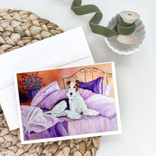 Load image into Gallery viewer, Fox Terrier Waiting on Mom Greeting Cards -  Blank Note Cards – 8-Pack of Artist-Designed Cards with Envelopes