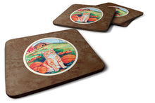 Load image into Gallery viewer, Tabby Cat in Pumpins Foam Coaster  7123FC