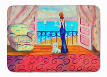 Load image into Gallery viewer, Westie with Mom and a view Machine Washable Memory Foam Mat 7125RUG