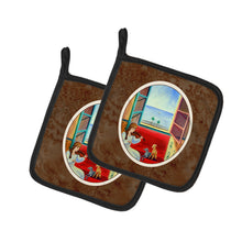 Load image into Gallery viewer, Italian Greyhounds and Violinist Pot Holders - Set of 2 Decorative Kitchen Helpers | Made in the USA 7126PTHD