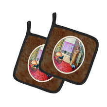 Load image into Gallery viewer, French Bulldog and lady Pot Holders - Set of 2 Decorative Kitchen Helpers | Made in the USA 7128PTHD
