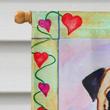 Load image into Gallery viewer, Pug Valentine's Hearts Flag Canvas House Size