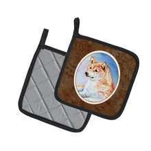 Load image into Gallery viewer, Shiba Inu Pot Holders - Set of 2 Decorative Kitchen Helpers | Made in the USA 7135PTHD