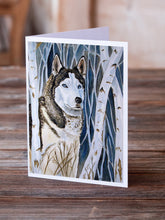 Load image into Gallery viewer, Siberian Husky  Greeting Cards -  Blank Note Cards – 8-Pack of Artist-Designed Cards with Envelopes