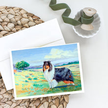 Load image into Gallery viewer, Collie Greeting Cards -  Blank Note Cards – 8-Pack of Artist-Designed Cards with Envelopes