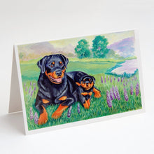 Load image into Gallery viewer, Rottweiler Greeting Cards -  Blank Note Cards – 8-Pack of Artist-Designed Cards with Envelopes