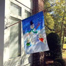 Load image into Gallery viewer, Snowman with a  Bichon Frise Flag Canvas House Size