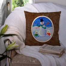 Load image into Gallery viewer, Snowman Bichon Frise Throw Pillow - 14x14 Decorative Pillow – Art for Your Home &amp; Patio 7145PW1414