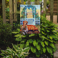 Load image into Gallery viewer, Golden Retriever with puppy at the gate Garden Flag – Decorative Outdoor Yard Flag